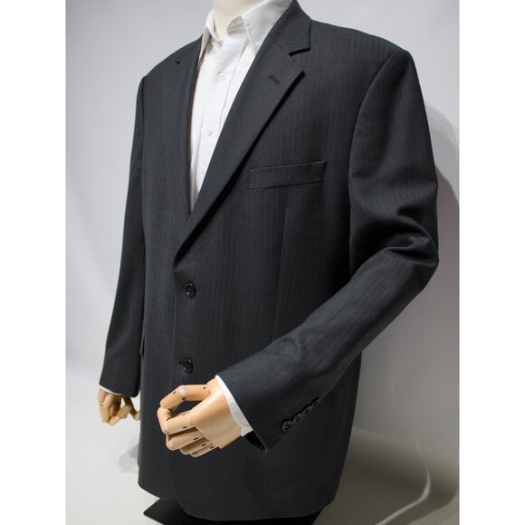 Brooks Brothers 346 Black Stretch Blazer 96% Wool 4% Spandex Men's Size 44R - Picture 5 of 12